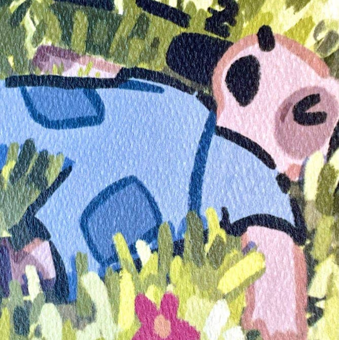 Snoozing Pup Art Print 8x10