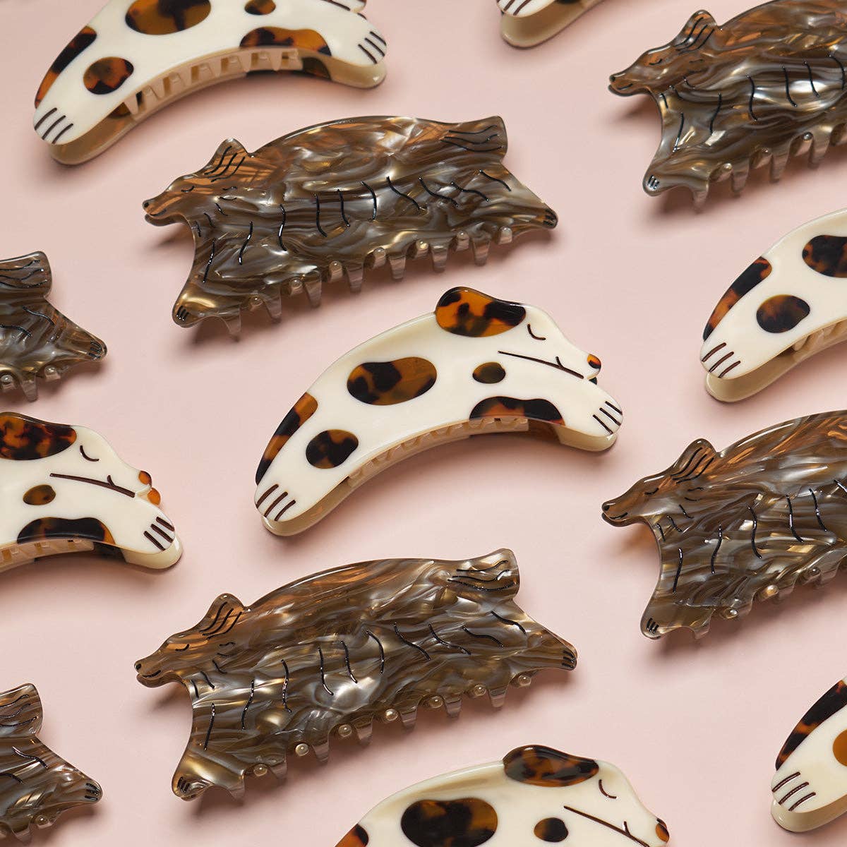Tortie Puppy Hair Claw - Tortoise Acetate Cute Dog Hair Clip