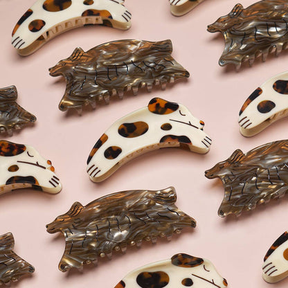 Tortie Puppy Hair Claw - Tortoise Acetate Cute Dog Hair Clip