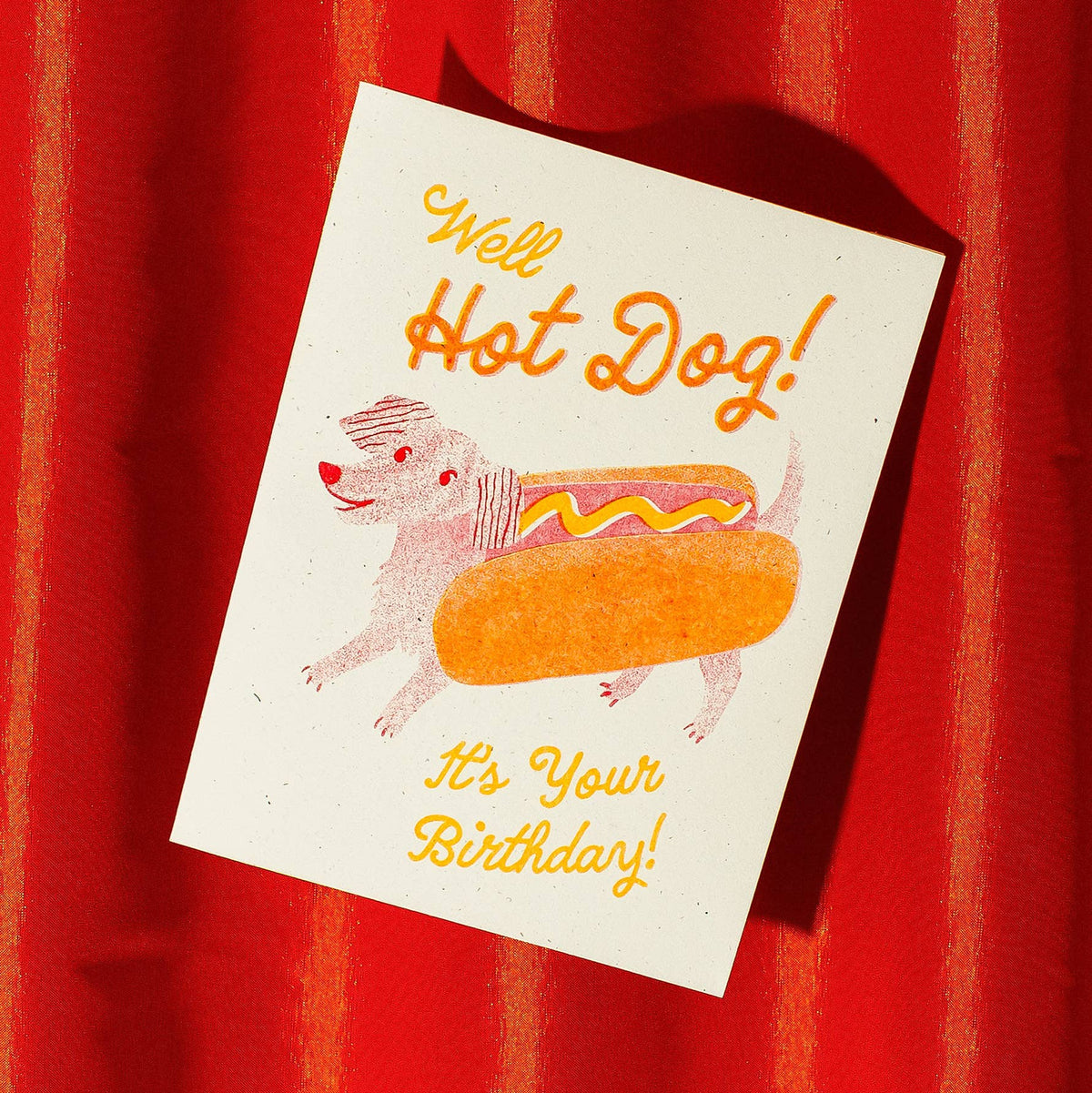 Hot Dog - Risograph Birthday Card