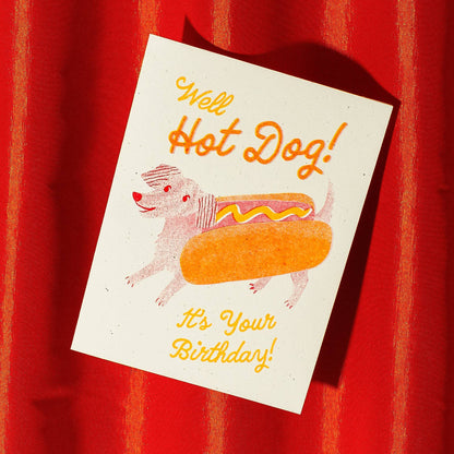 Hot Dog - Risograph Birthday Card