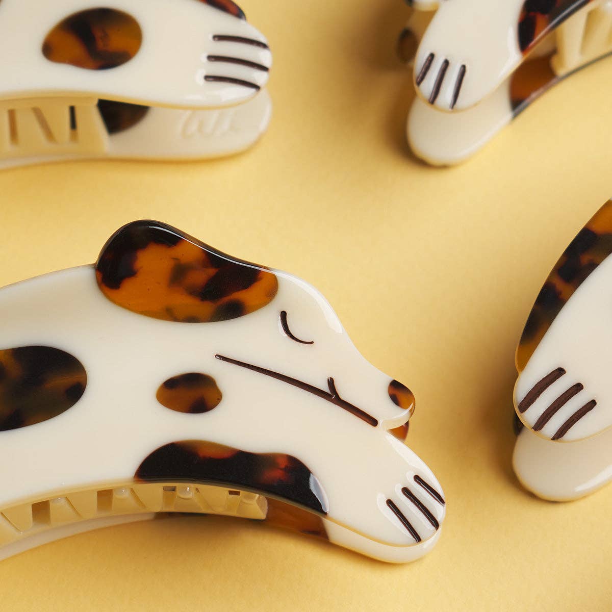 Tortie Puppy Hair Claw - Tortoise Acetate Cute Dog Hair Clip