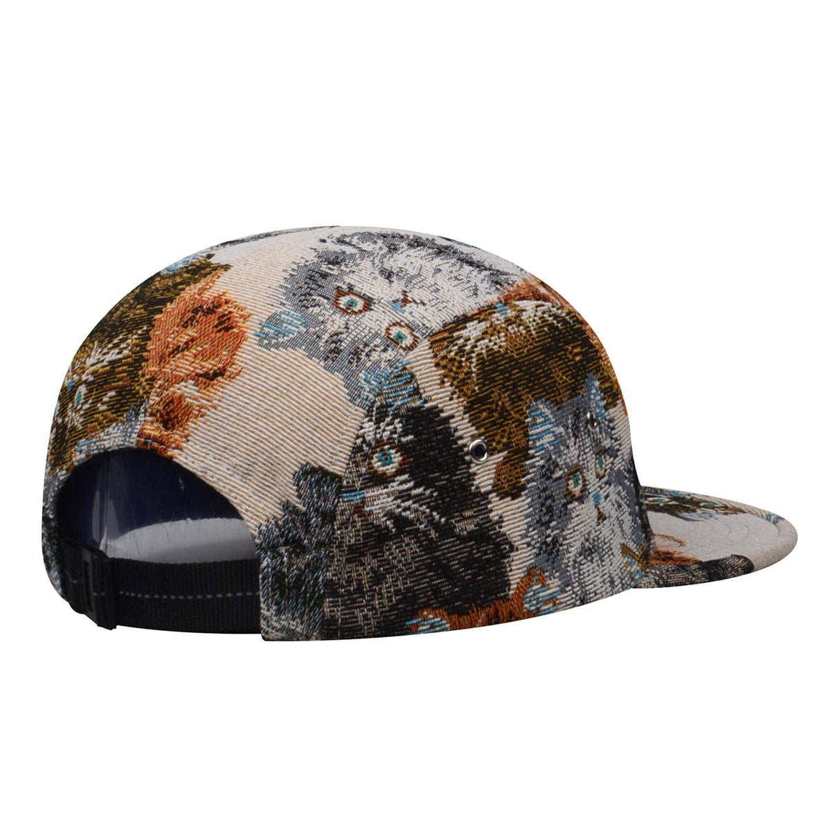 Cat Jacquard 5 Panel Hat Camp Cap