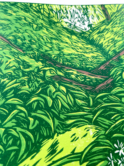 PNW Nature Linocut Print