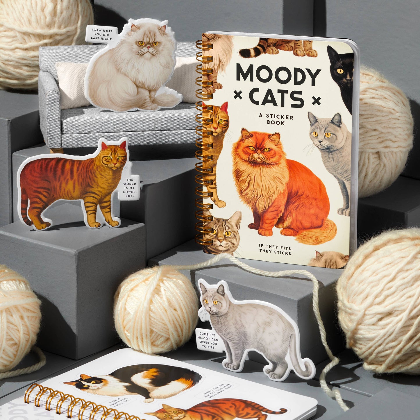 Moody Cats Sticker Book from Brass Monkey