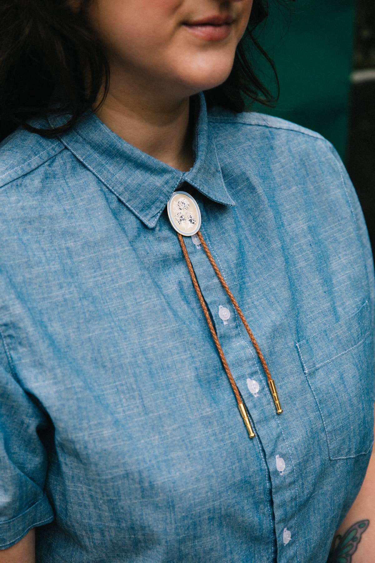 Floral Bolo Tie with Crush