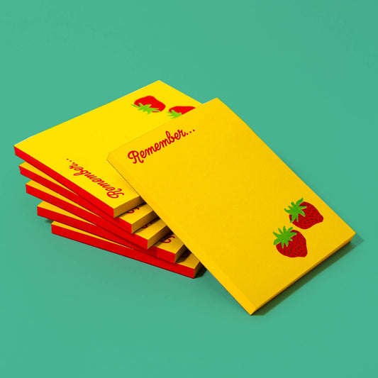 Remember Strawberry - Risograph Notepad