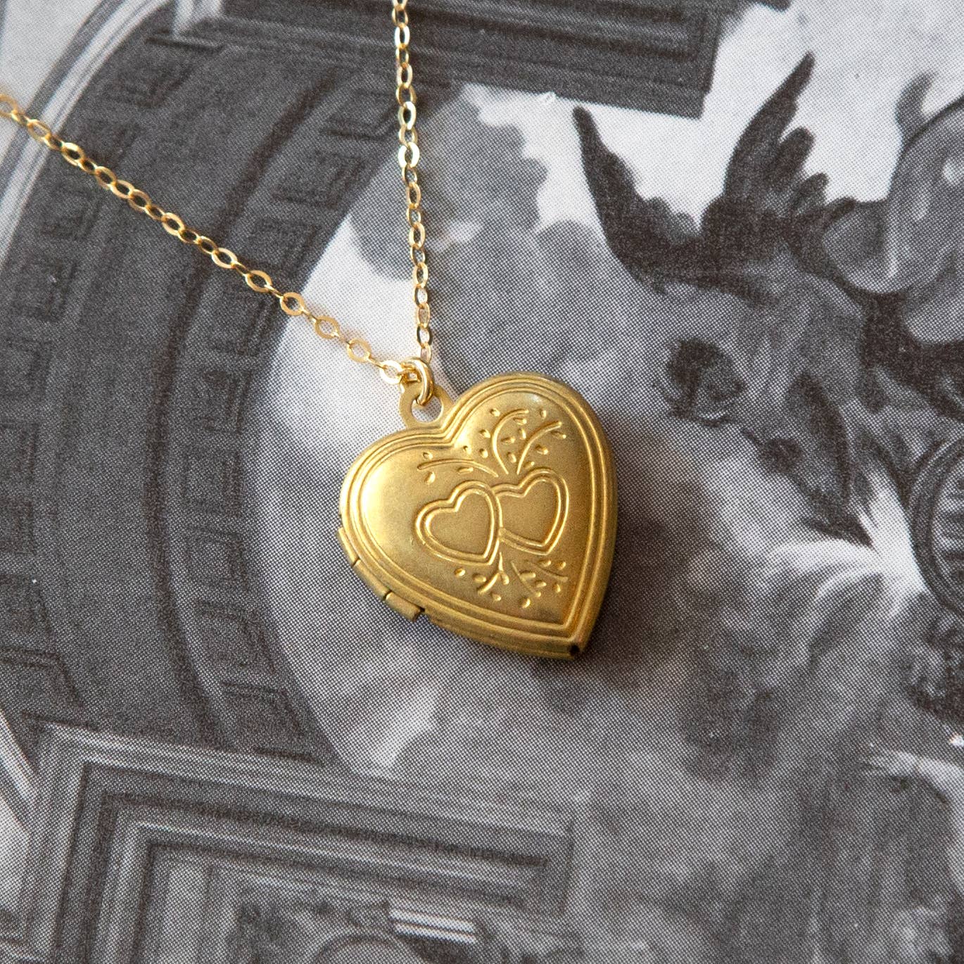 Vintage Medium Heart Locket Necklace