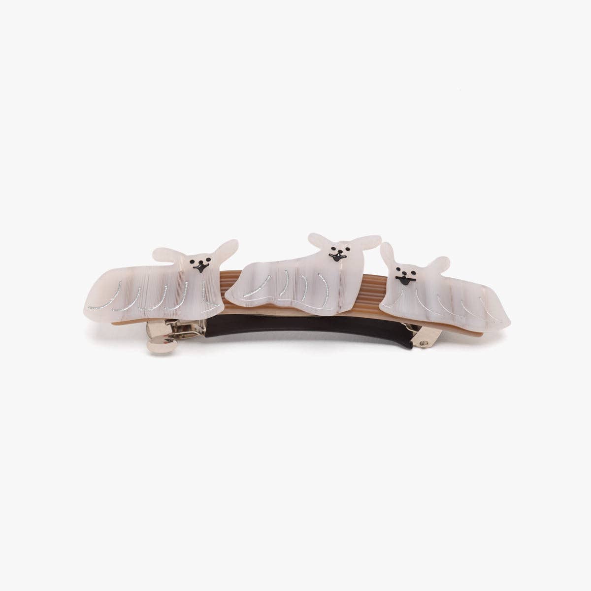 Floof French Barrette - Cute Acetate White Dogs Hair Clip