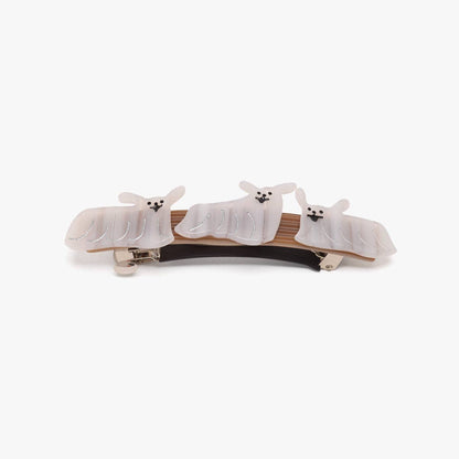 Floof French Barrette - Cute Acetate White Dogs Hair Clip