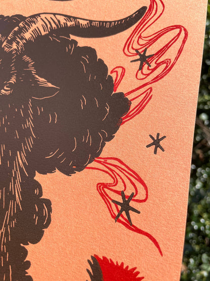 Black Phillip Linocut Print
