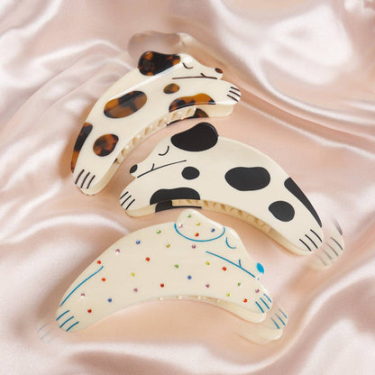 Tortie Puppy Hair Claw - Tortoise Acetate Cute Dog Hair Clip