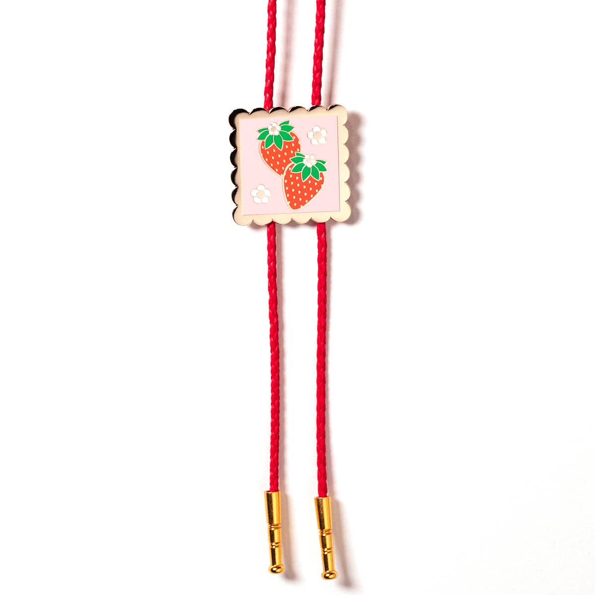 Strawberry Stamp Bolo Tie