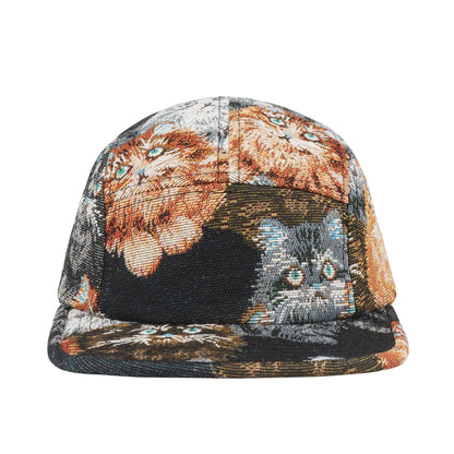 Cat Jacquard 5 Panel Hat Camp Cap