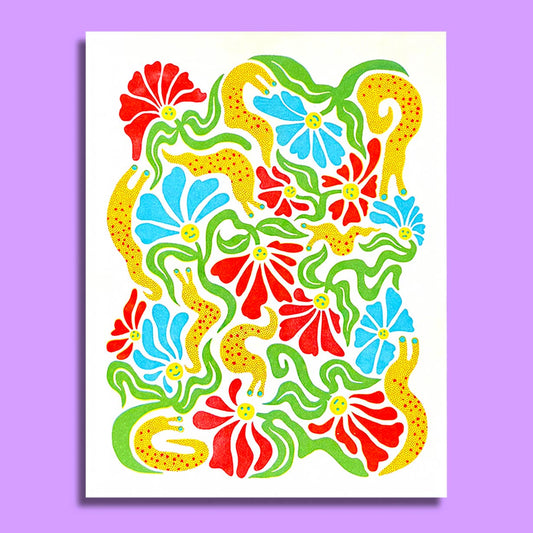 Sluggo's Garden - Risograph Print