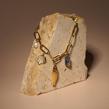 Lagoon Charm Bracelet - 18K Gold Plated