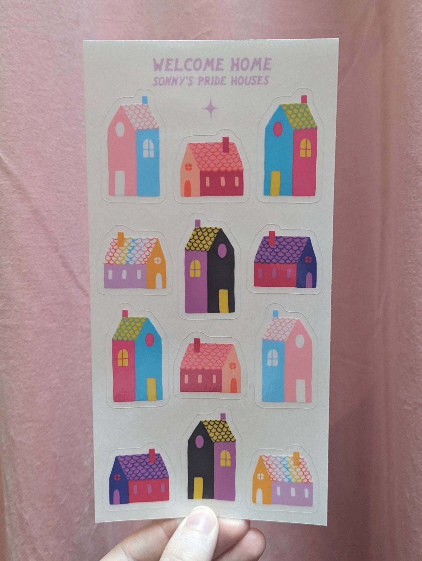 Welcome Home Pride Houses Sticker Sheet