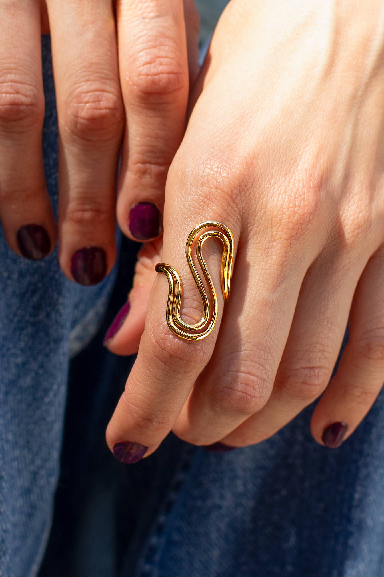 Between Two Rivers Ring - 18K Gold Plated