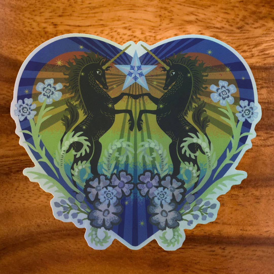 Pride Unicorns Matte Holographic PVC-Free Sticker
