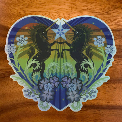 Pride Unicorns Matte Holographic PVC-Free Sticker