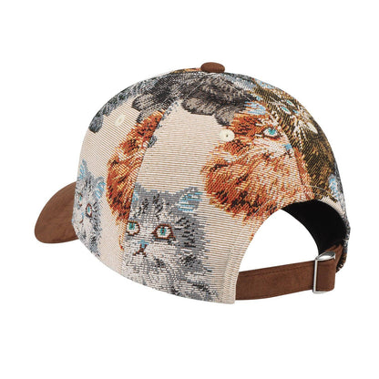 Jacquard Cat Tapestry Baseball Cap