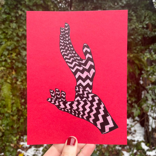 Twin Peaks Linocut Print