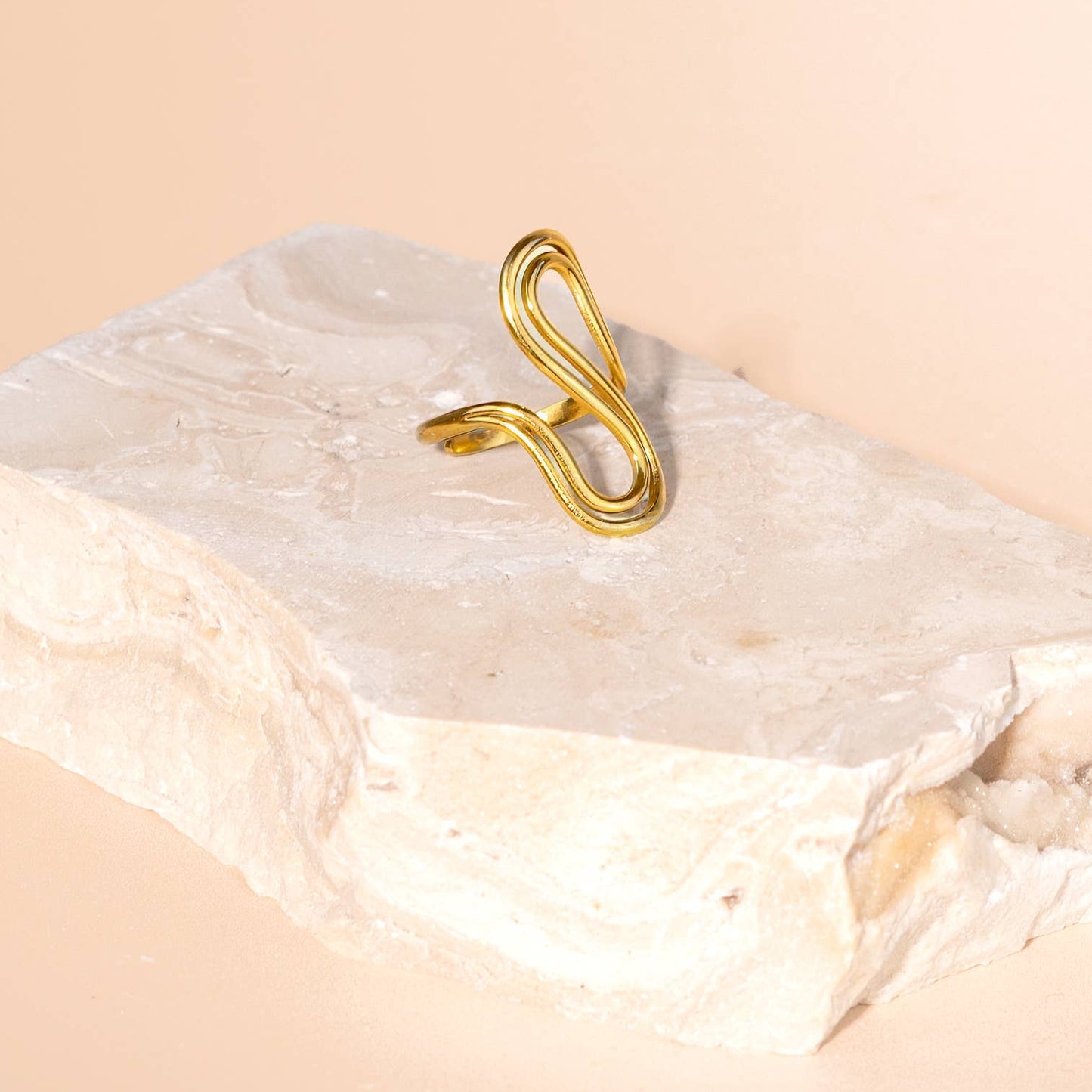 Between Two Rivers Ring - 18K Gold Plated