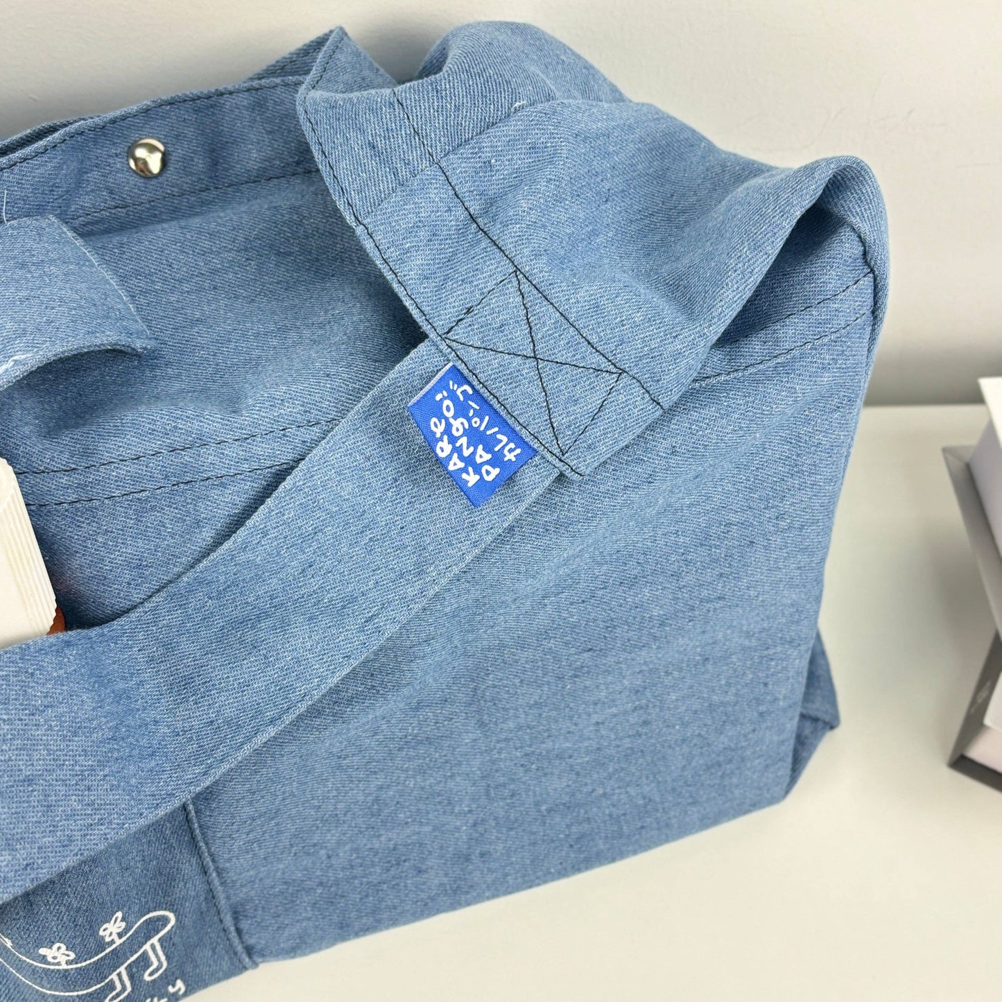 KAUBOII: Large denim tote bag