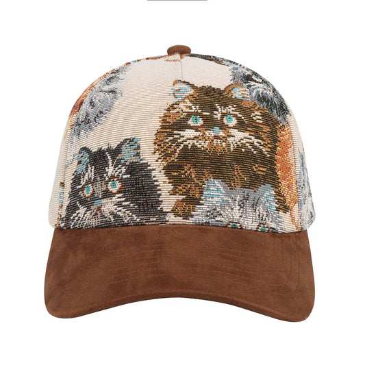 Jacquard Cat Tapestry Baseball Cap