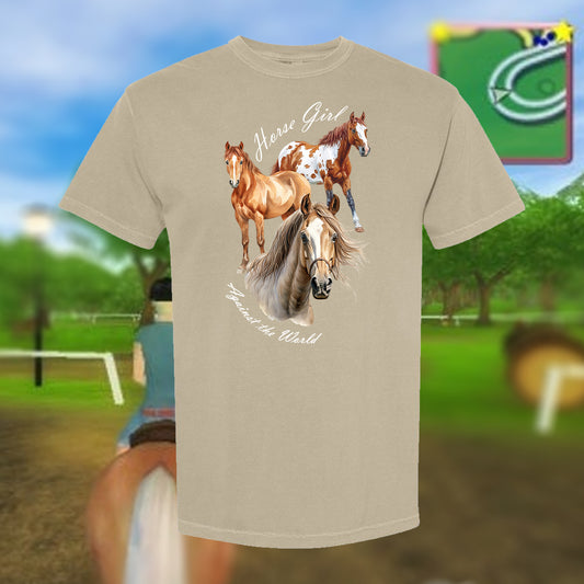 Upcycled Horse Girl Tee (Assorted Colors)